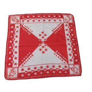 Crans Montana Switzerland Bandana Scarf Red White Badger Travel Star Vintage